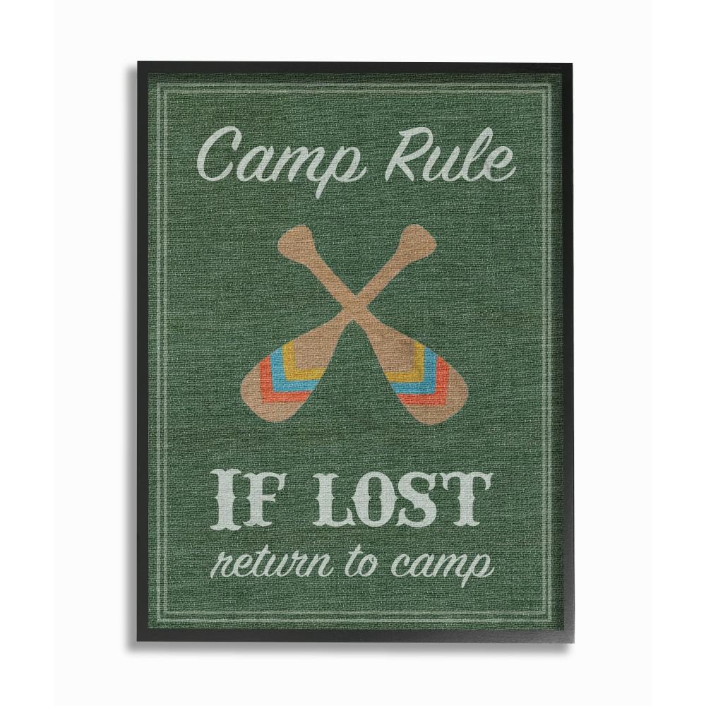 11 In X 14 Camp Rule Oars Green By Daphne Poli Wood Framed Wall Art