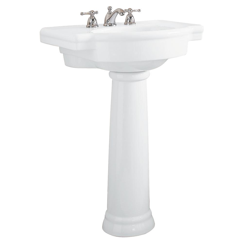 American Standard Retrospect Pedestal Combo Bathroom Sink In White 0282 800 020 The Home Depot