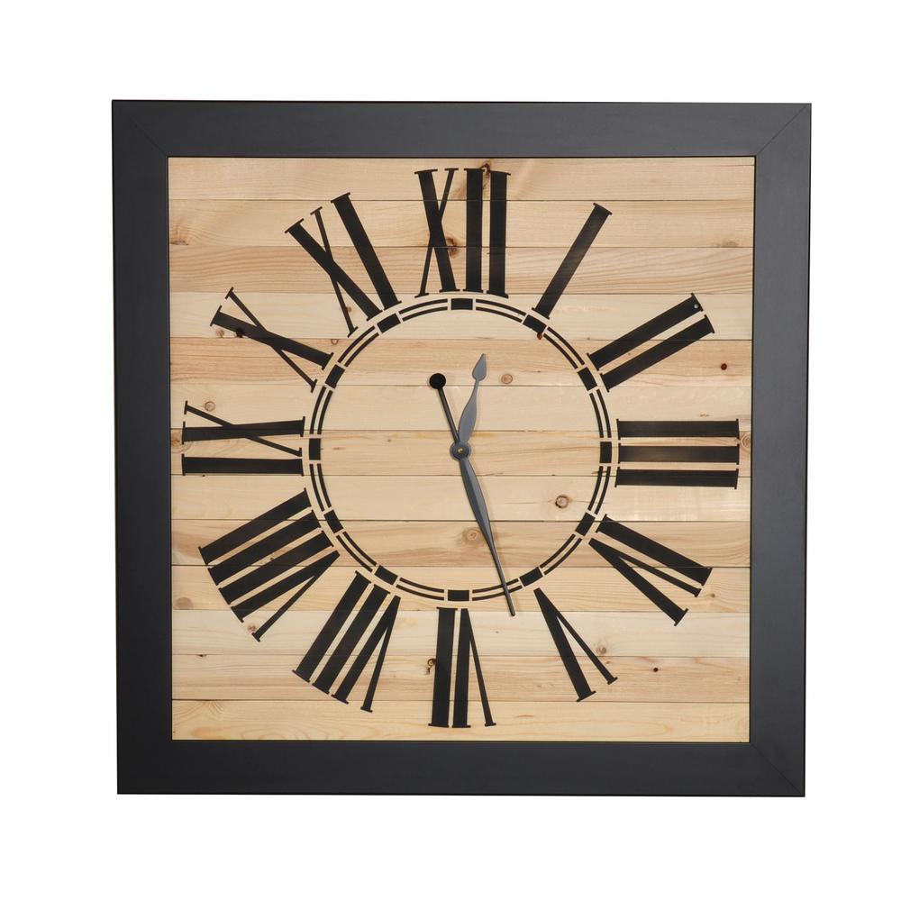 Brandtworks Modern Rustic Oversized Wall Clock 24sq00bkjup 2 Brandtworks Modern Rustic Oversized Wall Clock 24sq00bkjup 2