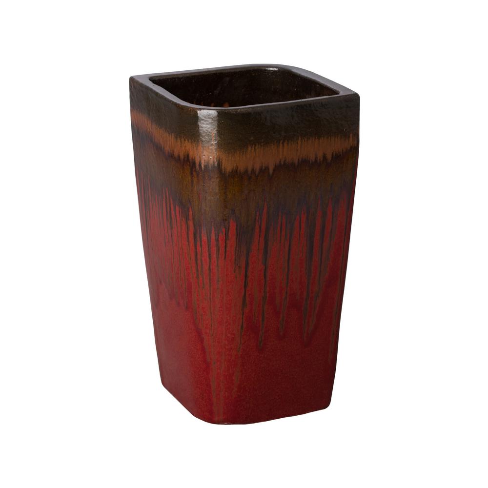 Emissary 12 In Red Ceramic Aero Square Planter Cc09053rd 1 The Ceramic Aero Square Planter Cc09053rd