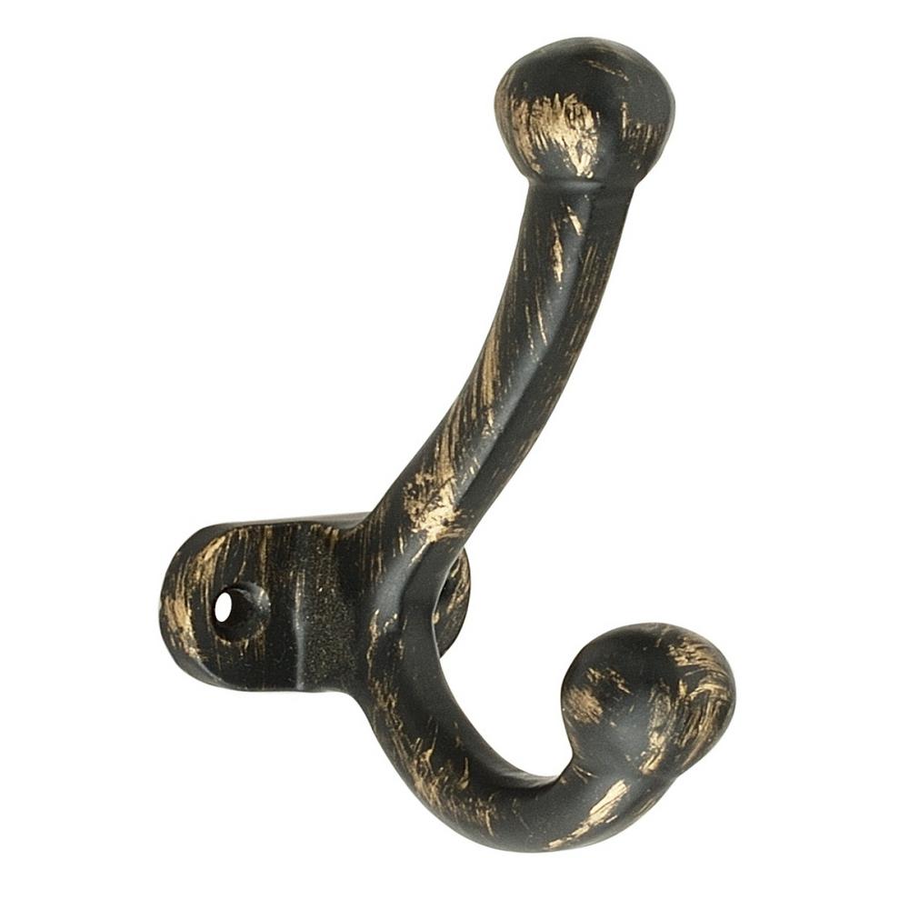 Mascot Hardware Plain 3.45 in. Antique Brass Hat and Coat HookHK025ABP The Home Depot