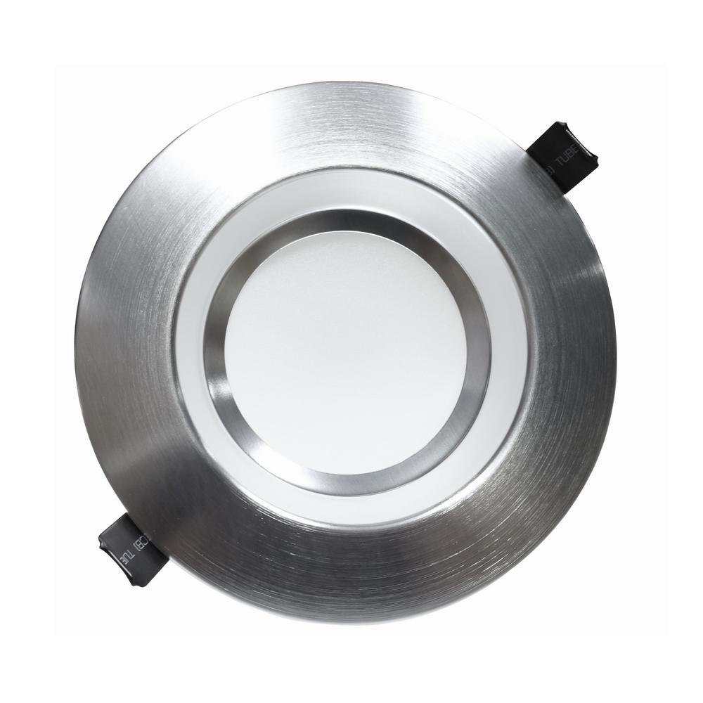 Shower Recessed Lighting Kits The Home Depot Nickel Integrated Led Recessed Downlight Kit In 3000k