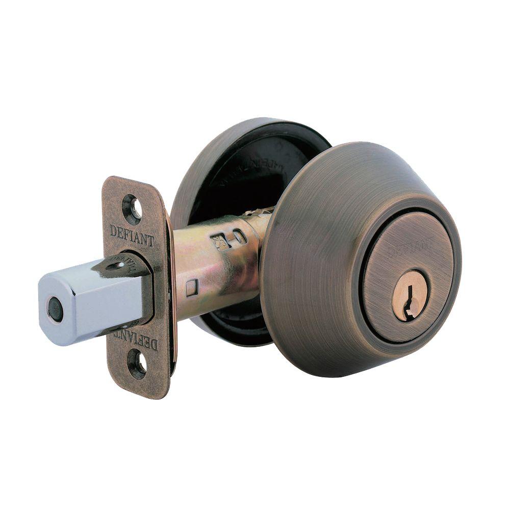 Kwikset 980 Series Single Cylinder Antique Brass Deadbolt Featuring Smartkey 980 5 Smt Rcal Rcs 2945