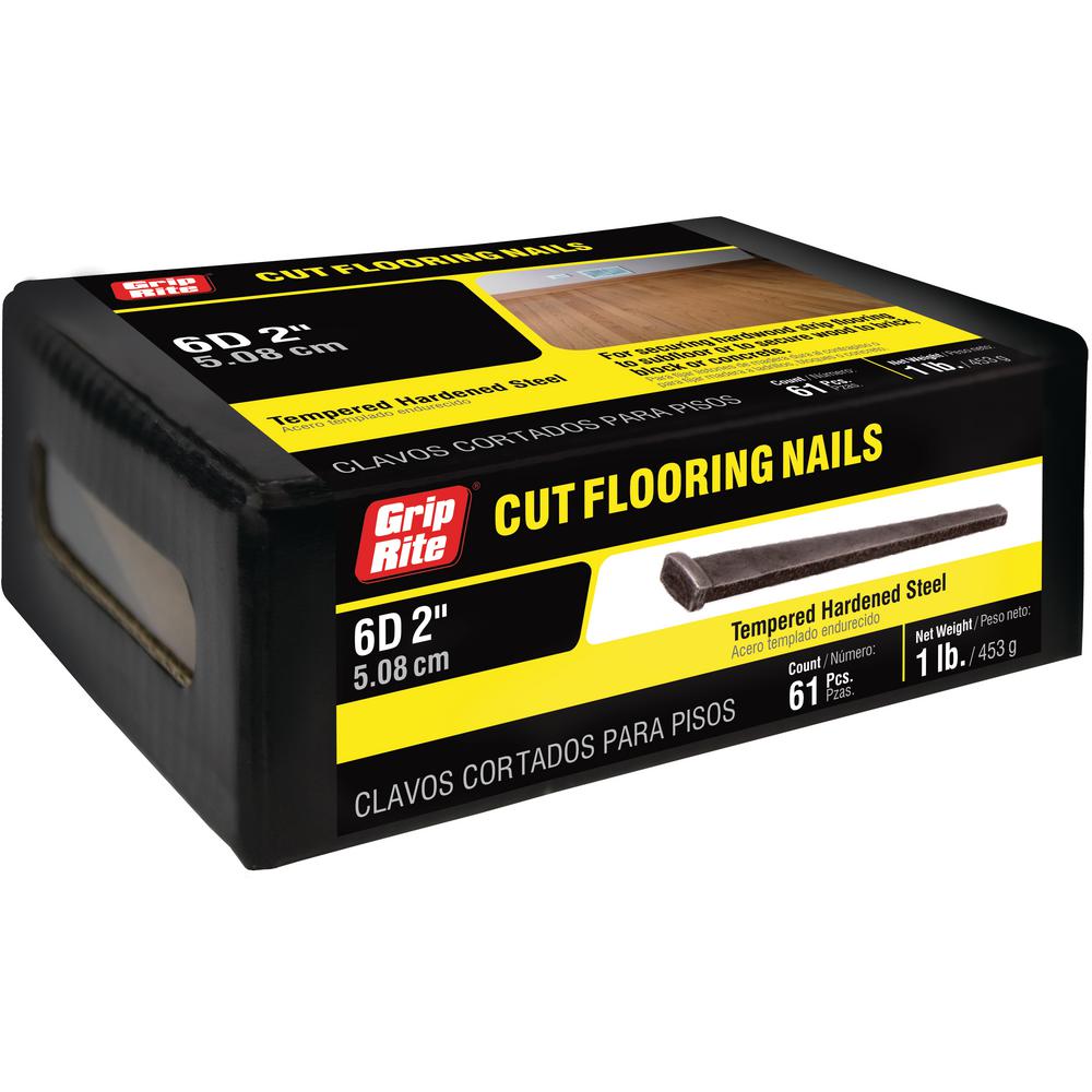 Grip Rite 2 In 6 Penny Steel Cut Masonry Flooring Nails 1 Lb Pack 6cutflr1 The Home Depot Steel Cut Masonry Flooring Nails