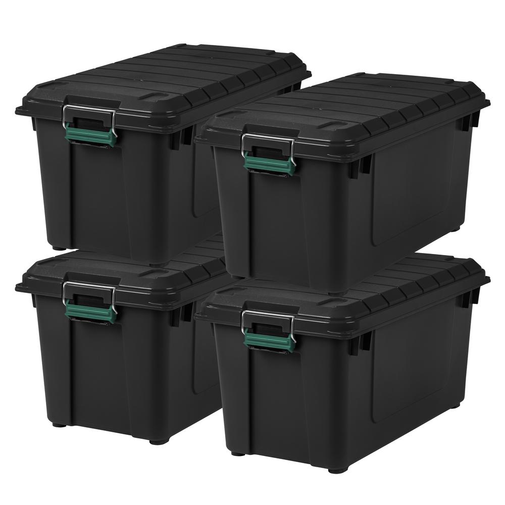 IRIS 82 Qt. Remington Weathertight StoreItAll Storage Bin in Black (4