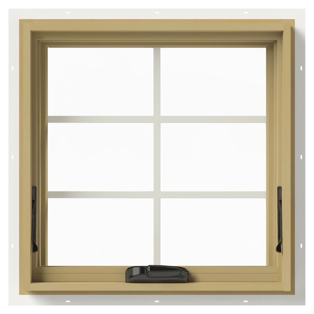 JELD-WEN 24 in. x 24 in. W-2500 Awning Aluminum Clad Wood Window ...