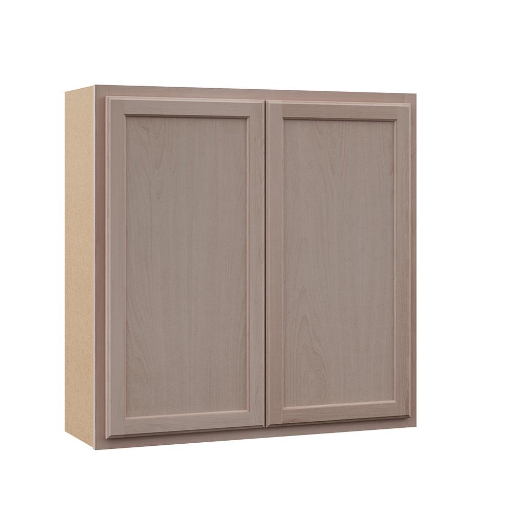 Unbranded Hampton Assembled 36x36x12 In Wall Cabinet In Unfinished Beech Kw3636 Uf The Home Depot