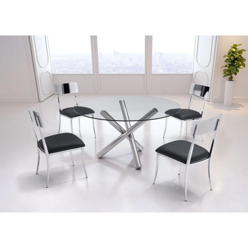 Round Metal Gl Kitchen Dining Tables Stant Chrome Dining Table