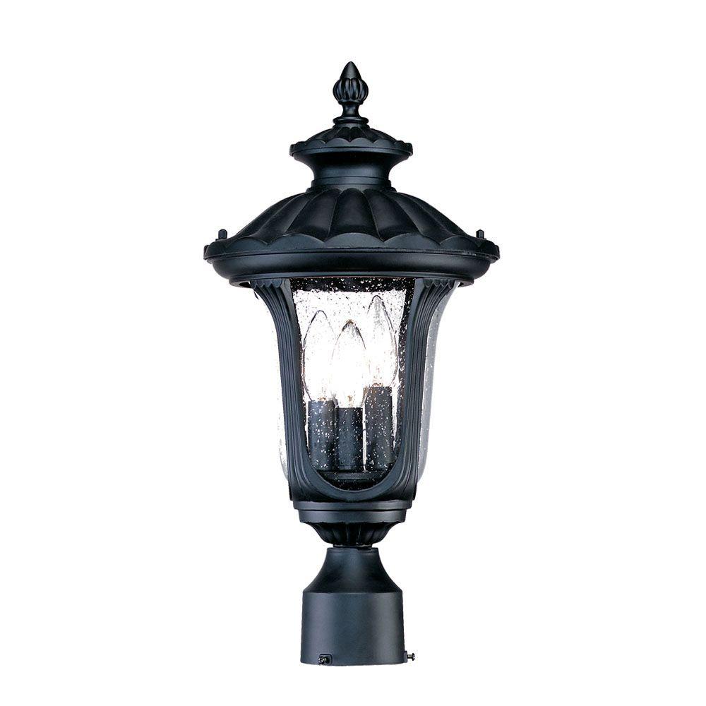 Acclaim Lighting Augusta 3Light Matte Black Outdoor PostMount Light