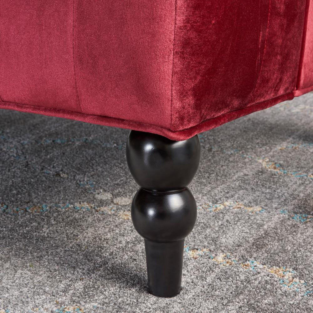 Noble House 2 Seat Wine Tufted Fabric Winged High Back