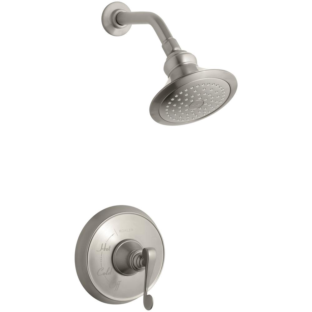 KOHLER Revival 1-Spray 6.5 in. Single Wall Mount Fixed Shower Head in Vibrant Brushed Nickel was $495.64 now $247.82 (50.0% off)