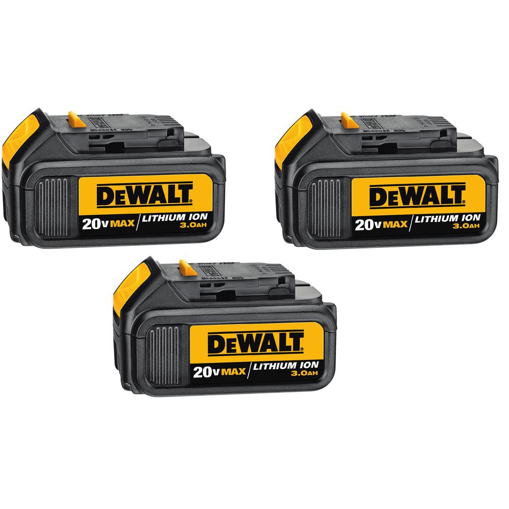 DEWALT 20-Volt MAX Lithium-Ion Premium Battery Pack 3.0 Ah (3-Pack ...