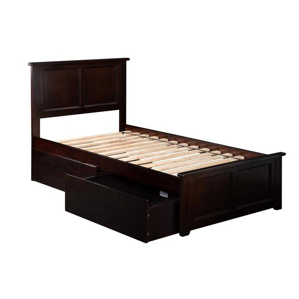 Atlantic Furniture Madison Espresso Twin Platform Bed with Matching