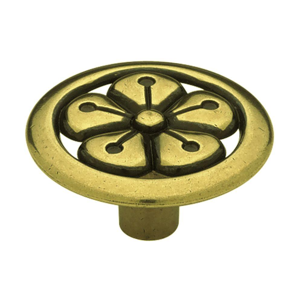 Liberty 13/8 in. Lancaster Brass Flower Round KnobP79608CLAN