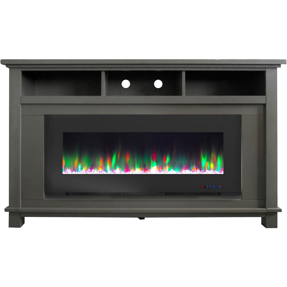 Gray Fireplace TV Stands Electric Fireplaces The Home Depot
