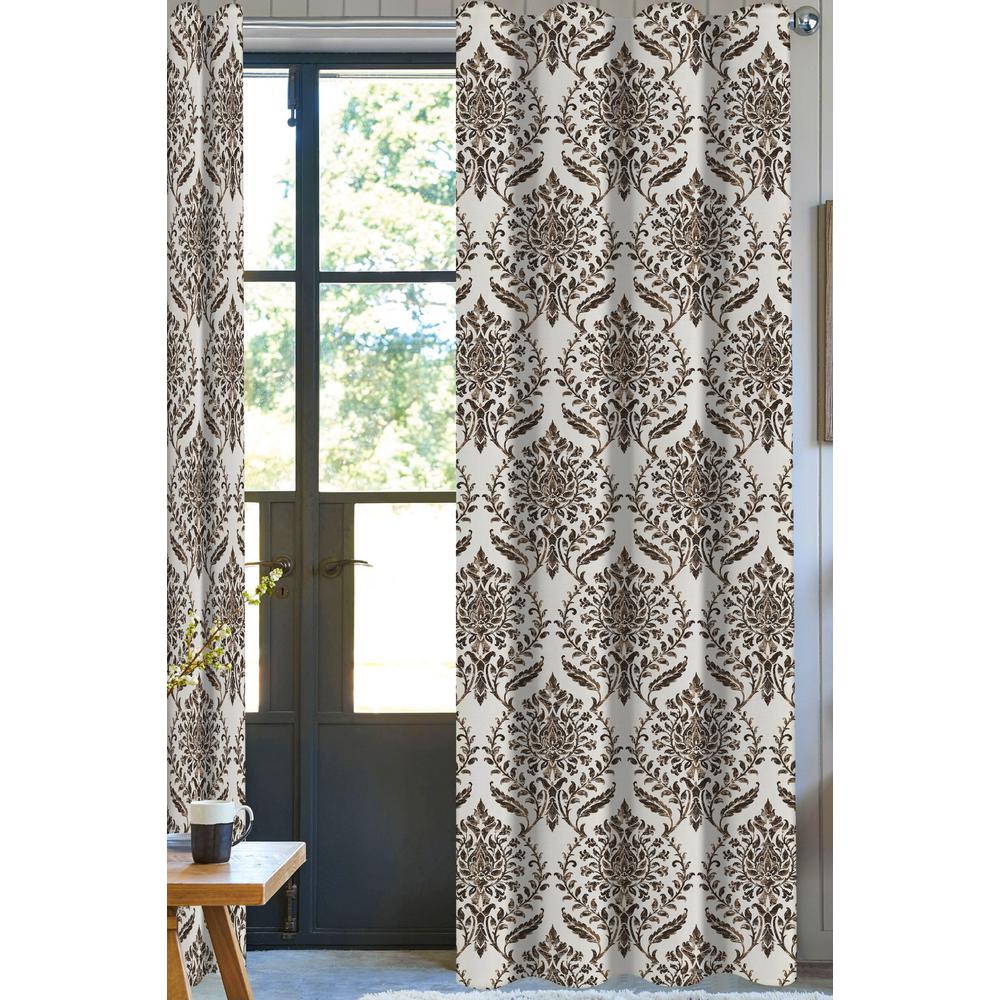 A1 Home Collections Eva Damask Designer Organic Cotton Drapery In