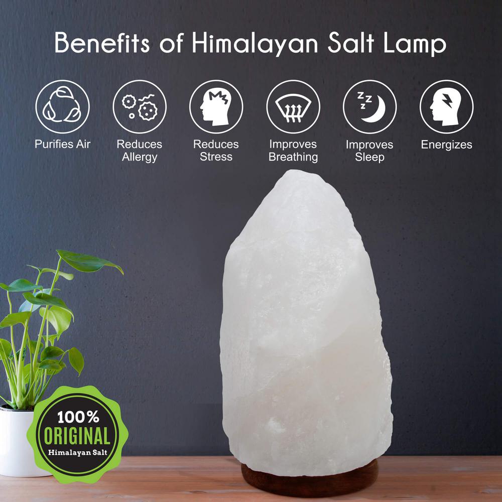 large white himalayan salt lamp