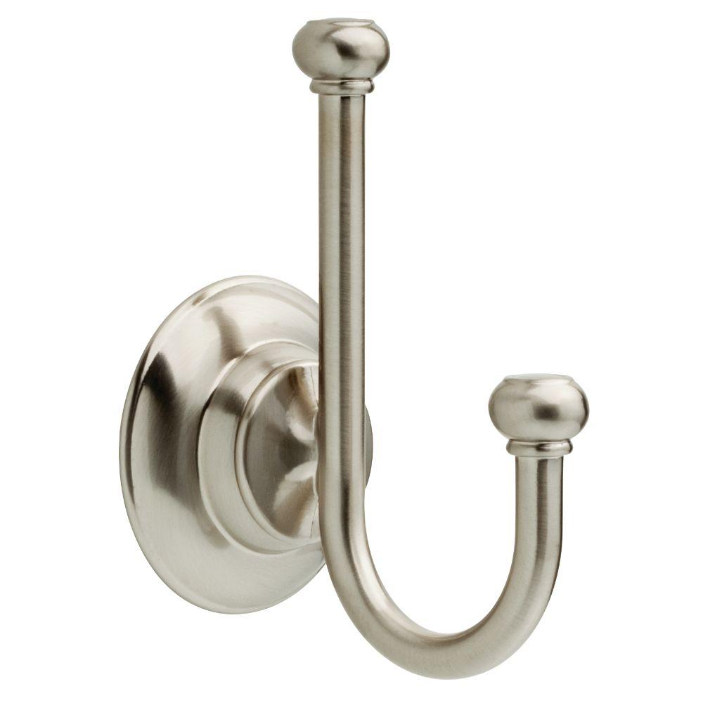 Delta Porter Double Towel Hook In Brushed Nickel Delta Porter Double Towel Hook In Brushed Nickel