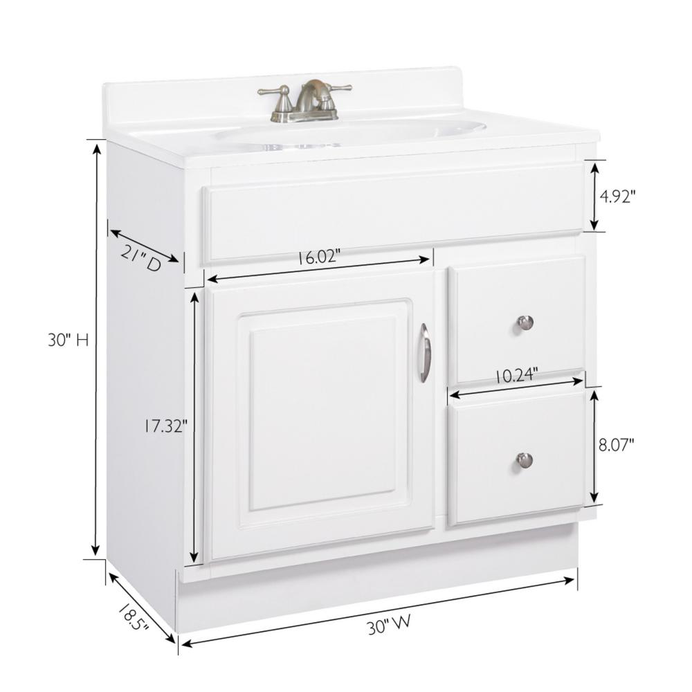 Design House Concord Rta 30 In W X 21 In D Bath Vanity Cabinet Only In White Gloss 587014 The Home Depot