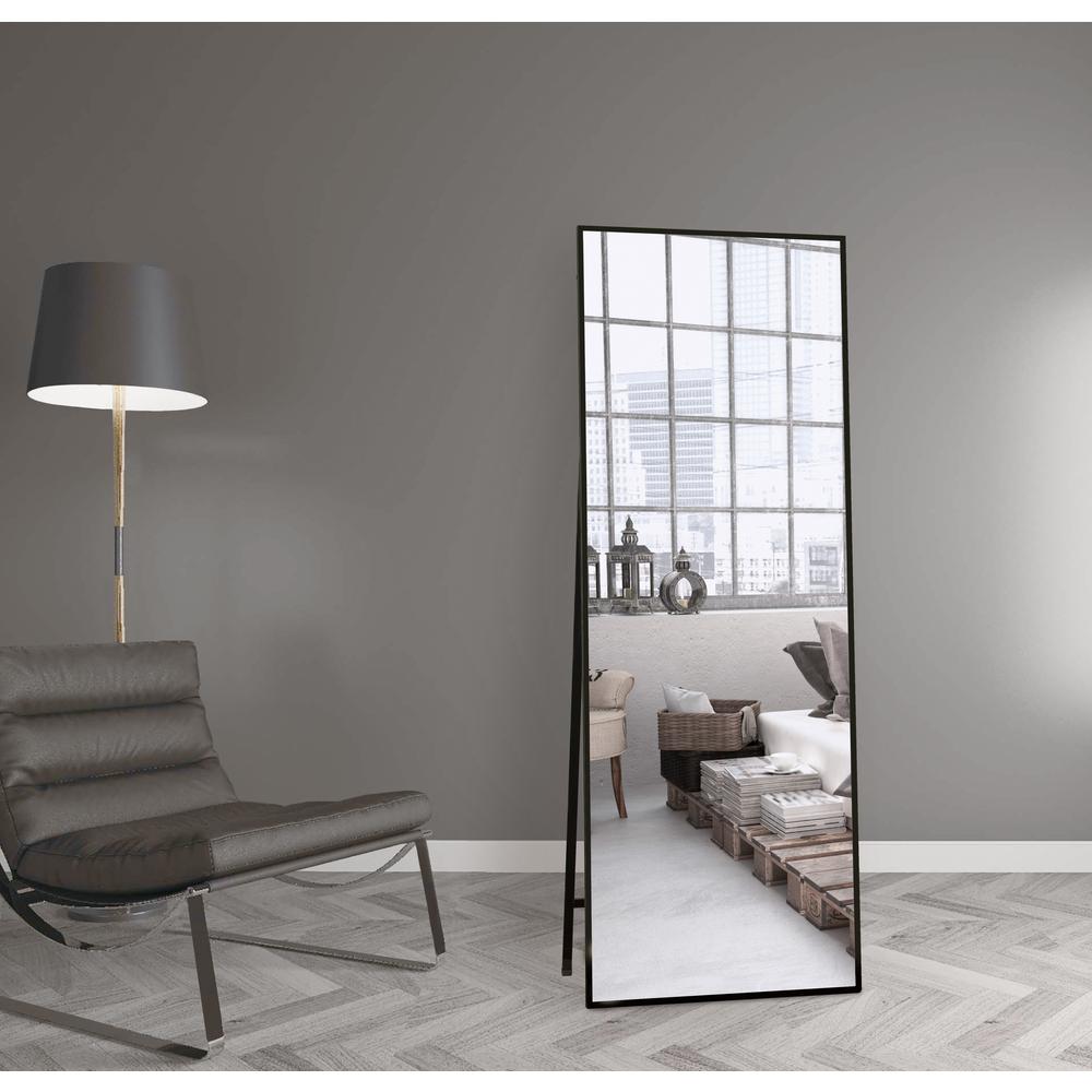 Kering Decor Lester 65 in. x 22 in. Black Modern Rectangle Aluminum ...