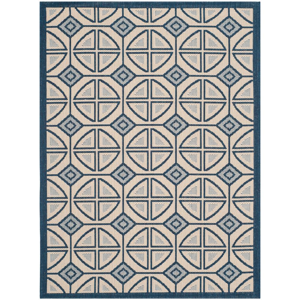 Safavieh Courtyard Beige/Navy 5 ft. 3 in. x 7 ft. 7 in. Indoor/Outdoor