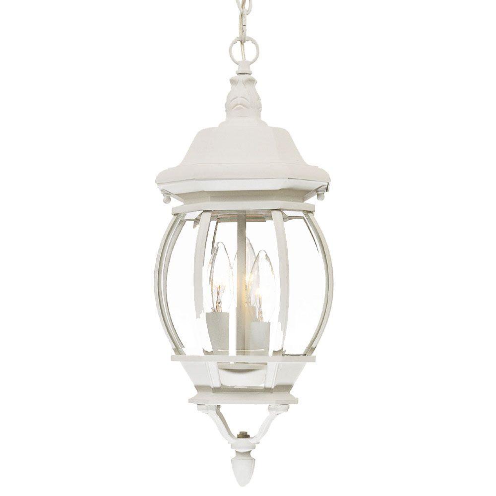 White Outdoor Hanging Lights Ceiling Lighting The Home Cau Collection 3 Light Textured White Outdoor Hanging Lantern Fixture