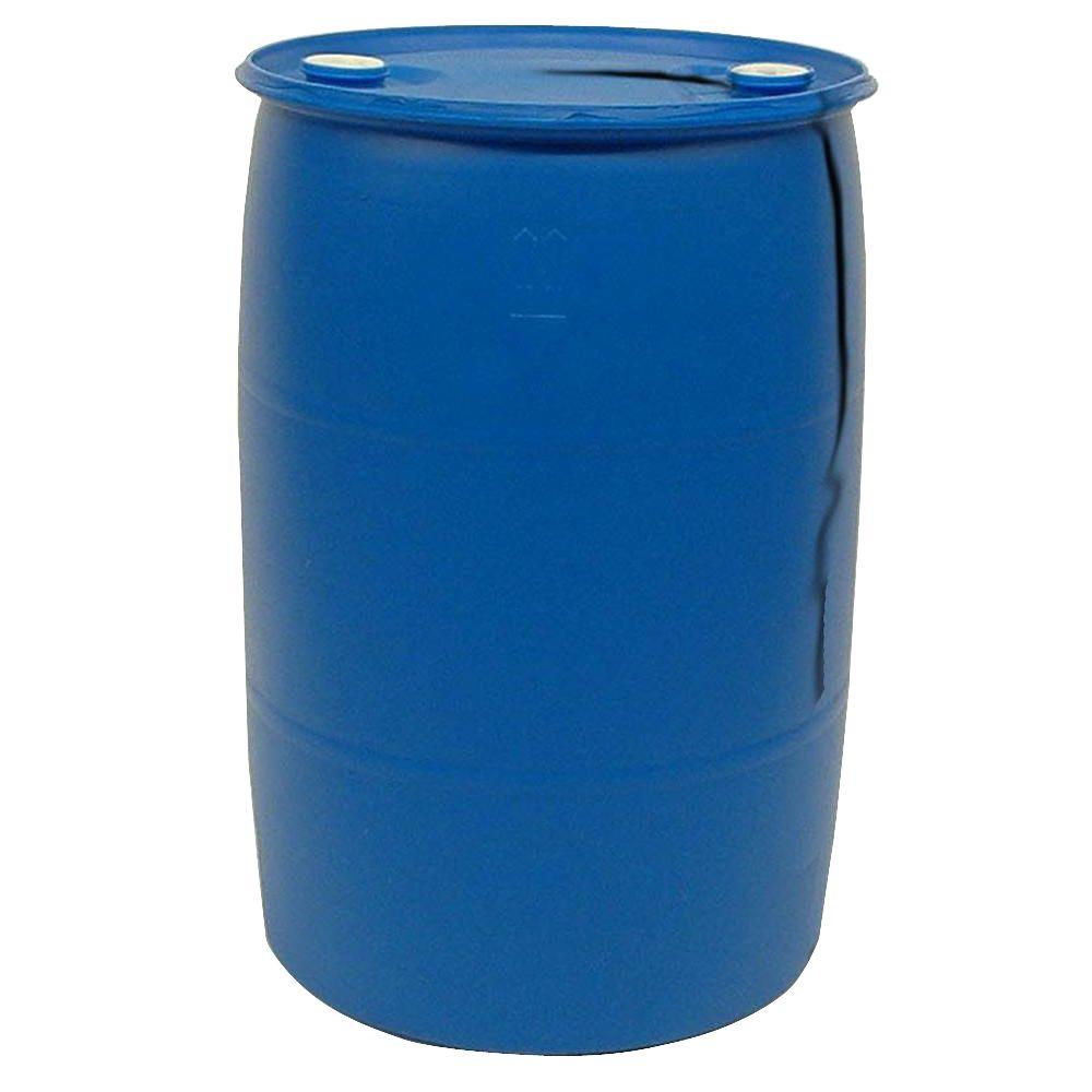 55 Gallon Blue Plastic Barrel Drum - Used, Water Rain Barrel, Storage Container