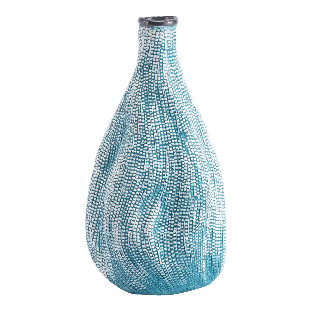 Zuo Teal Silica Large Decorative Vase A11380 The Home Depot