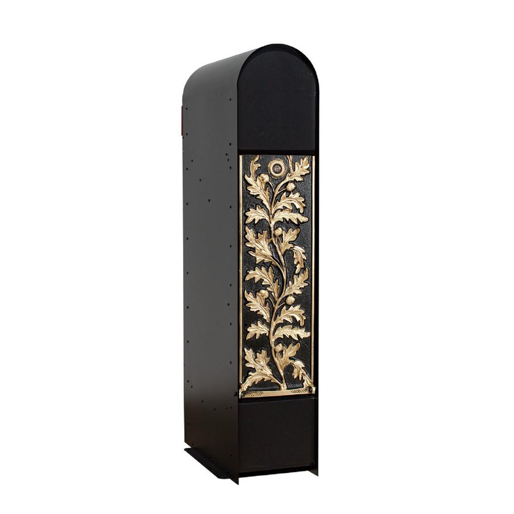 Mailkeeper 150 Black With Gold Highlights Column Mount Locking