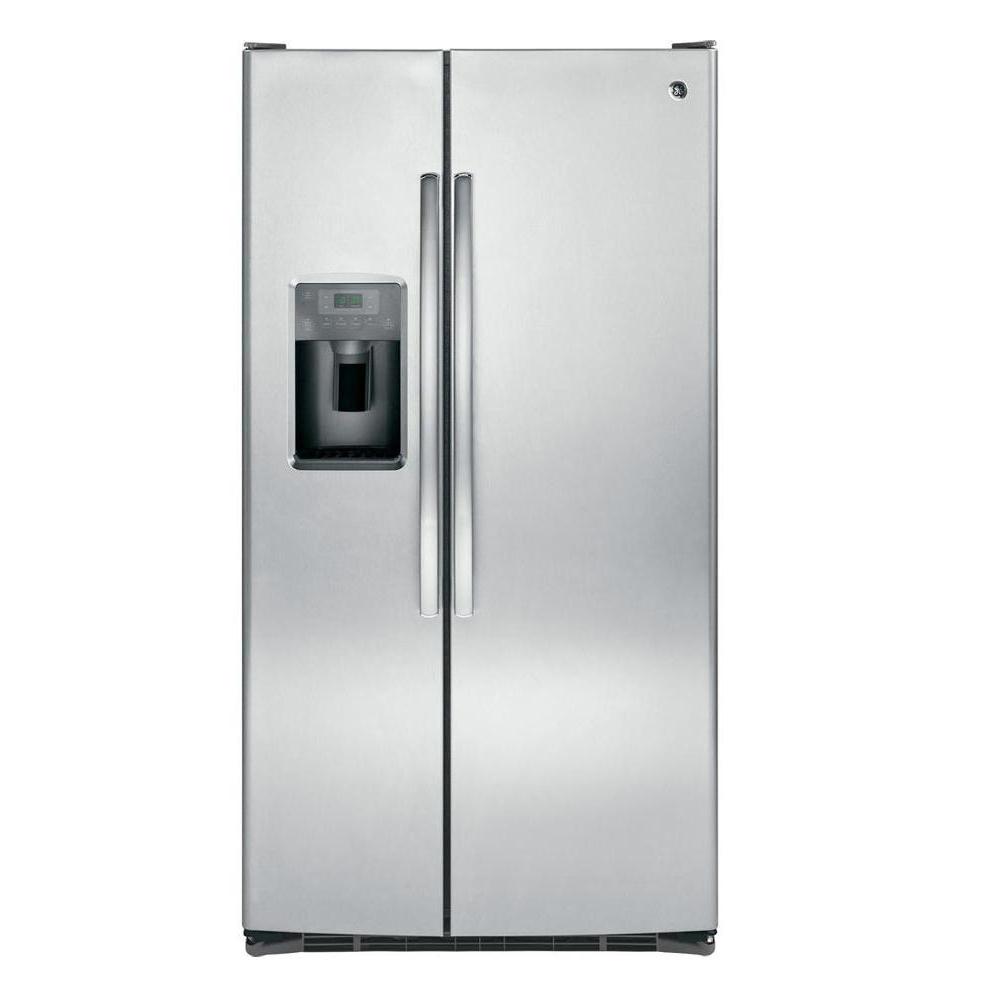 GE 25.3 cu. ft. Side by Side Refrigerator in Stainless Steel-GSE25GSHSS Ge Side By Side Refrigerator Stainless Steel