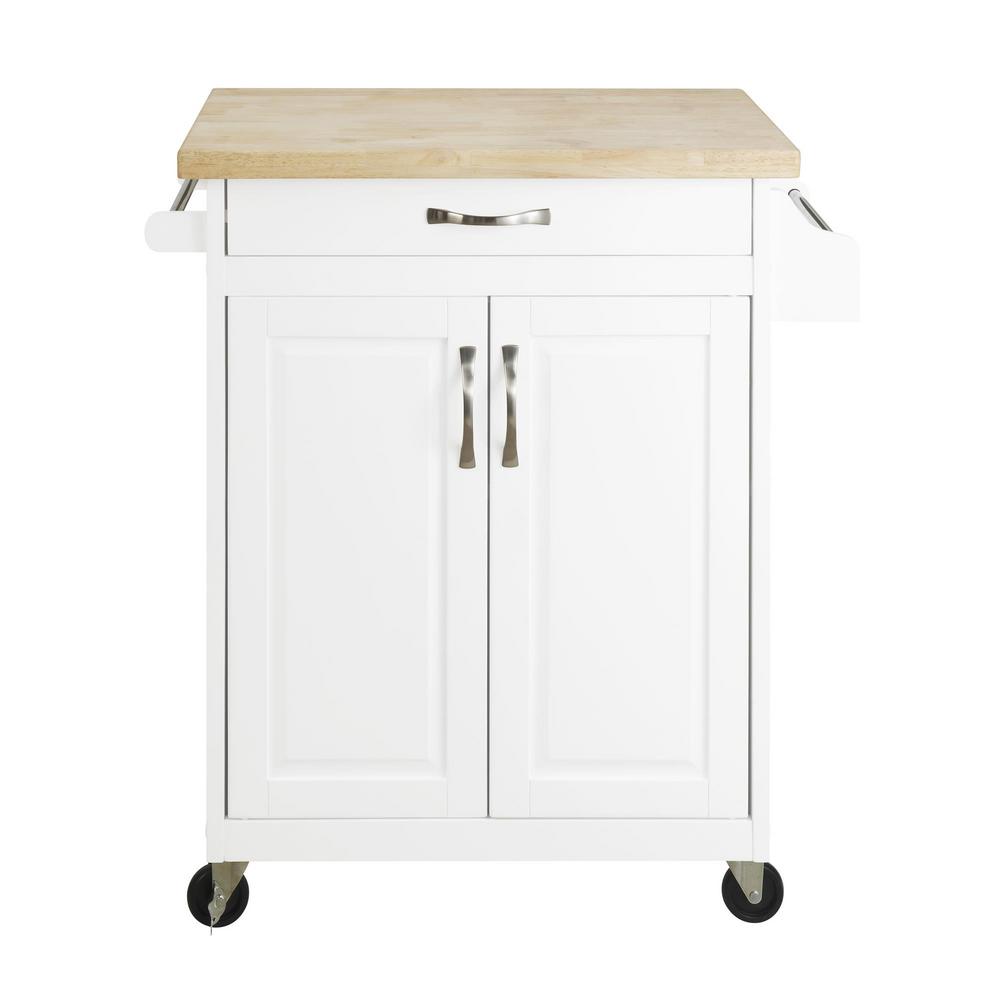 Dorel Living Rima White Kitchen Island-FH6545W - The Home Depot