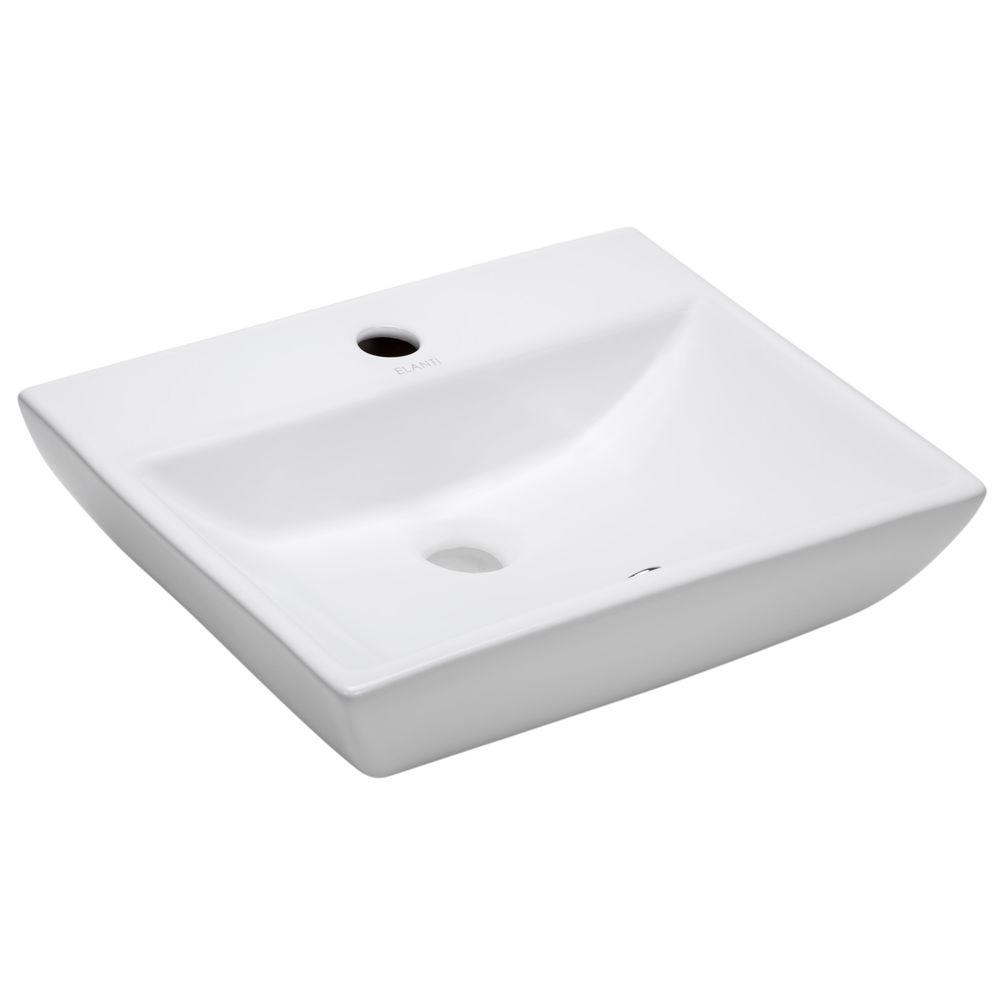 Home Depot Wall Mount Sink elanti wall-mounted rectangle bathroom sink in white-ec9859 - the Home Depot Wall Mount Sink elanti wall-mounted rectangle bathroom sink in white-ec9859 - the