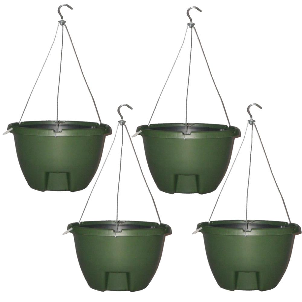 The Weekender 16 inch Forrest Green Polypropylene Hanging Self-Watering Planter