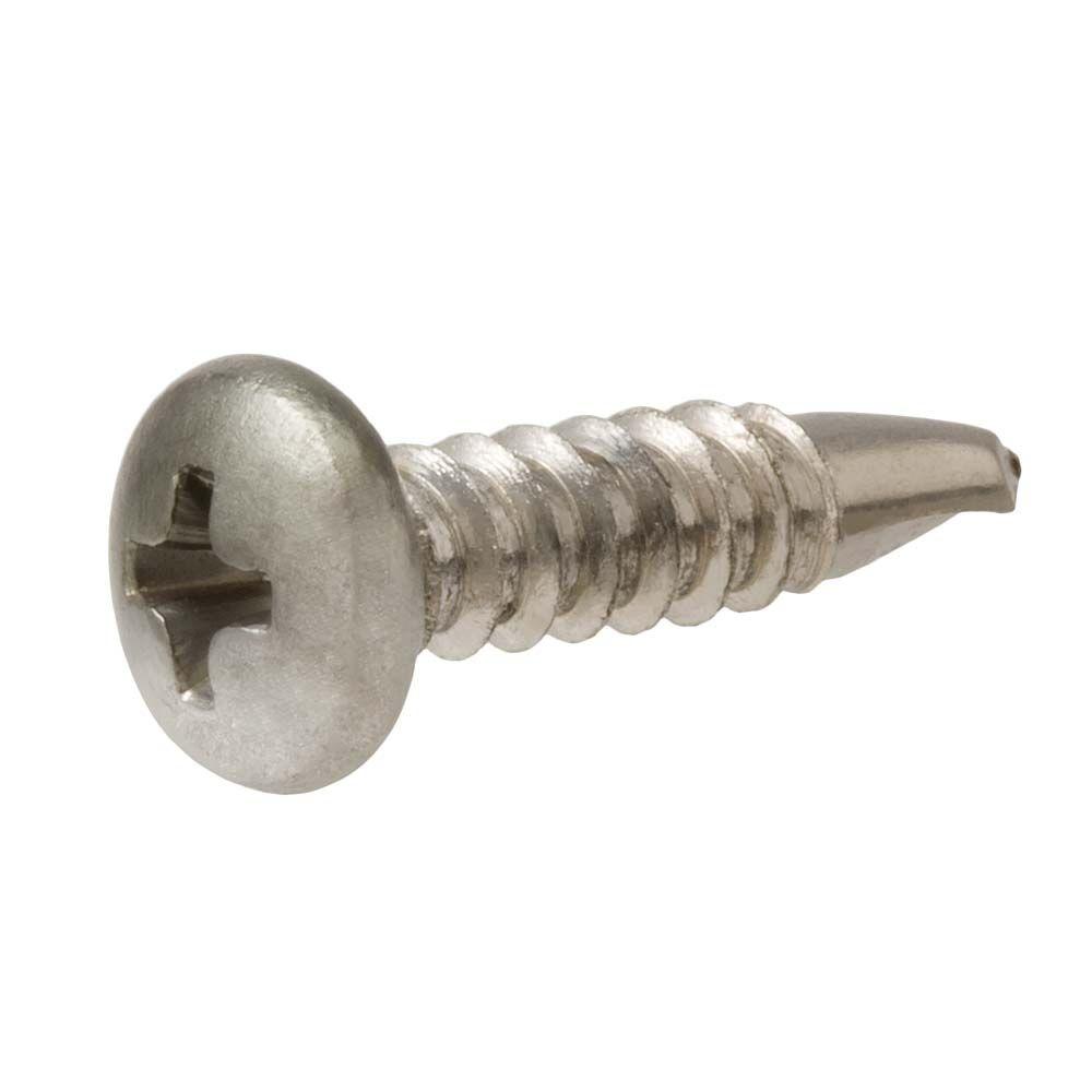 #4 x 1//2 Pan Head Sheet Metal Screws Stainless Steel 18-8 Bright Finish Quantity 100 Pieces By Fastenere Self-Tapping Phillips Drive Full Thread