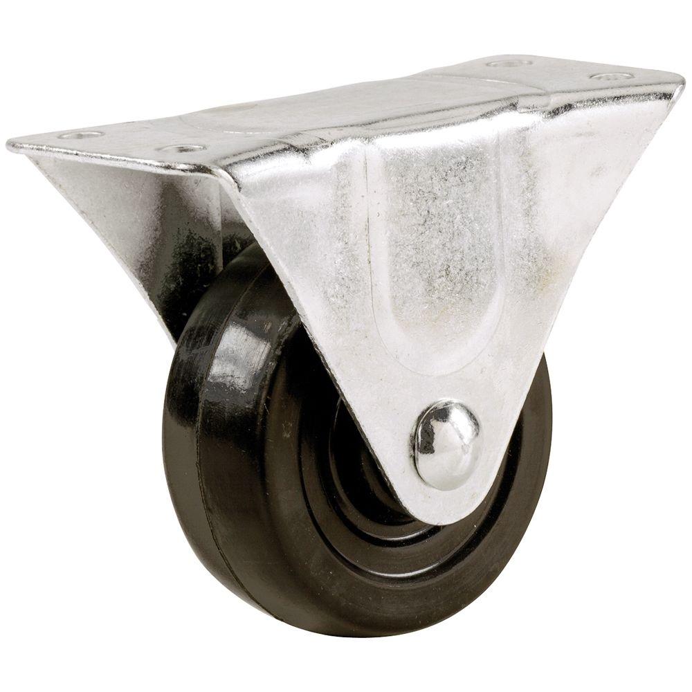 Everbilt 3 in. Soft Rubber Rigid Caster with 175 lb. Load Rating ...