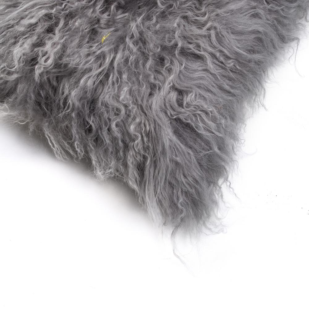 Natural Mongolian Sheepskin Black Solid 12 In X 20 In Throw