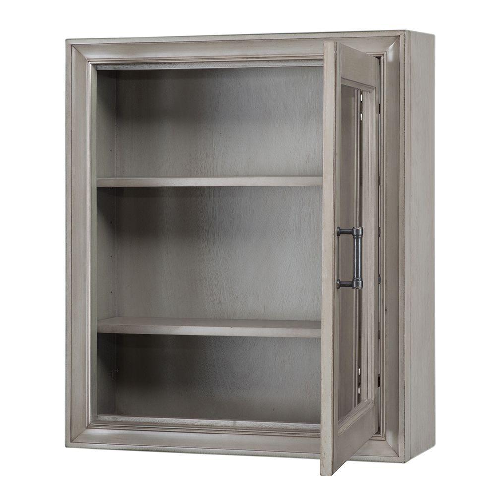 Home Decorators Collection Hazelton 24 In W X 28 In H Framed Surface Mount Bathroom Medicine Cabinet In Antique Grey Hzagmc2428 The Home Depot