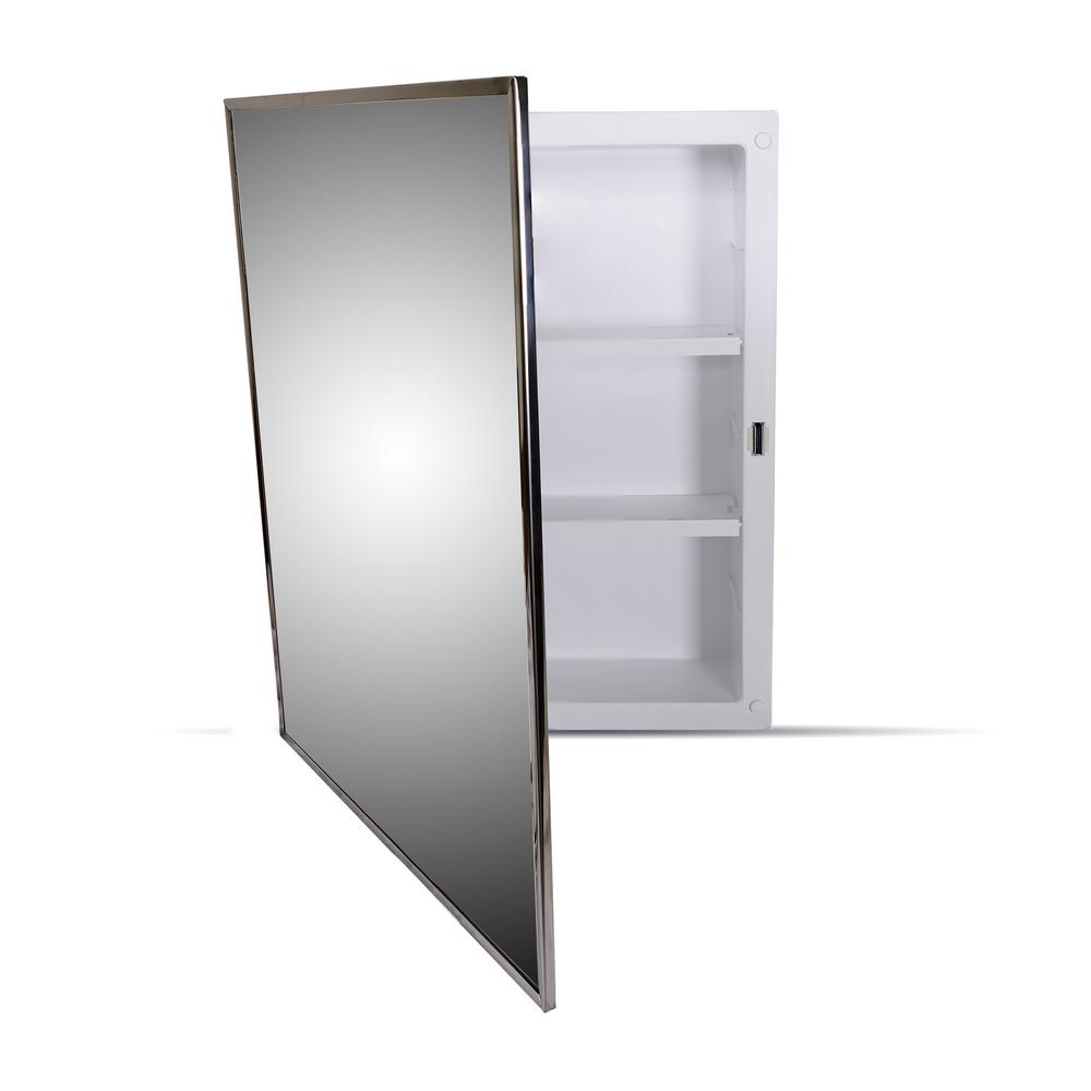 Jensen Styleline 16 In W X 20 In H X 3 75 In D Recessed Medicine Cabinet In Stainless Steel 401adjx The Home Depot