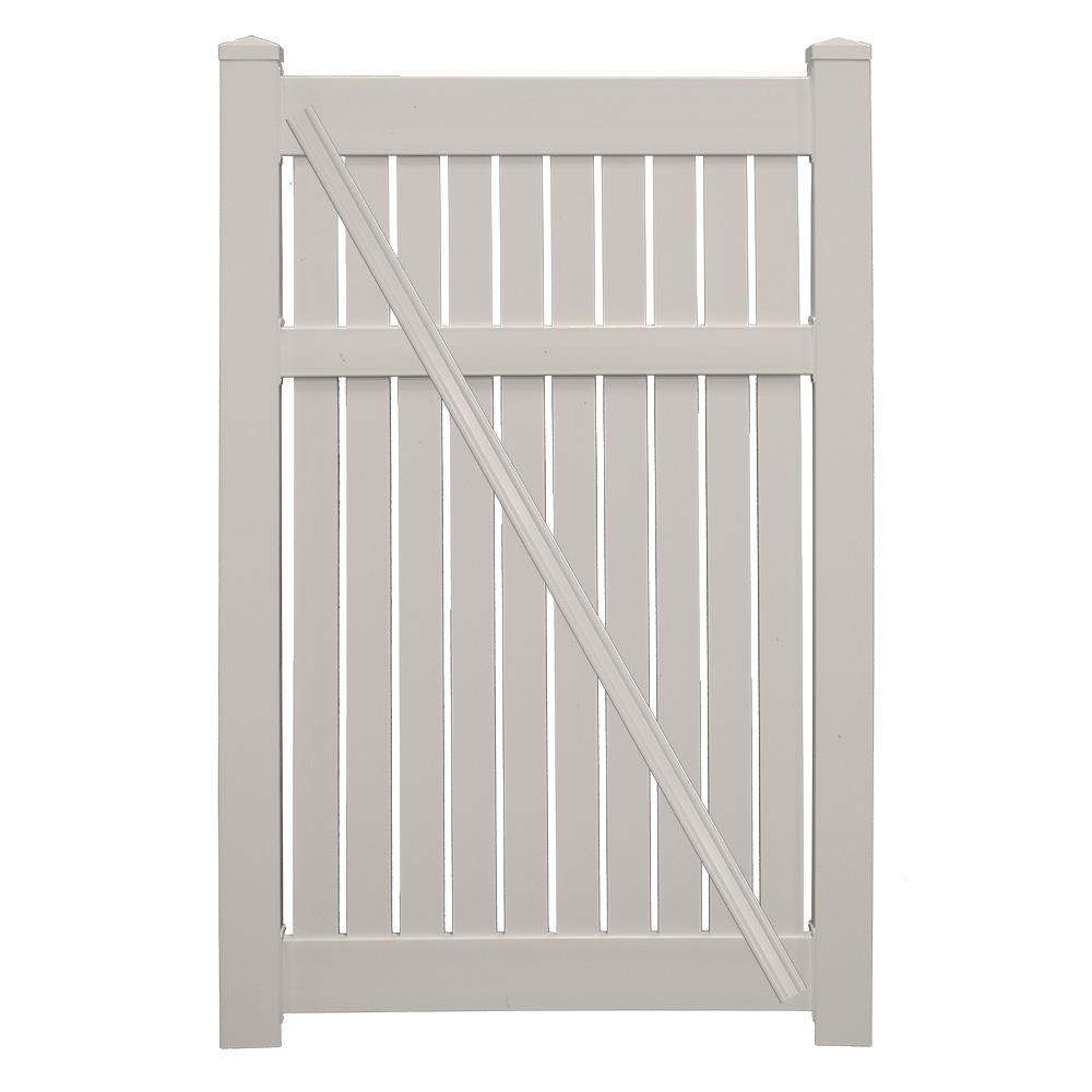 Weatherables Huntington 3.8 ft. x 6 ft. Tan Vinyl SemiPrivacy Fence