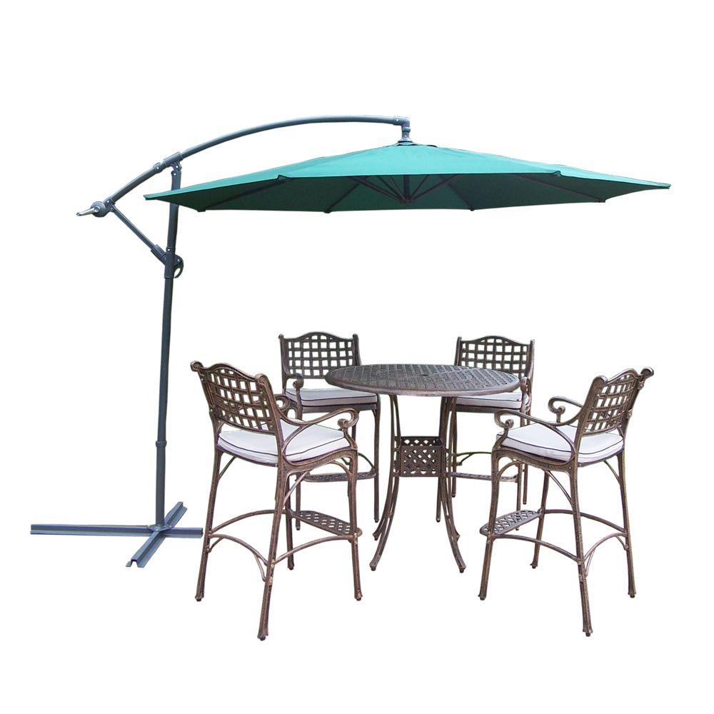 Oakland Living Elite Cast Aluminum 6 Piece Round Patio Bar Height