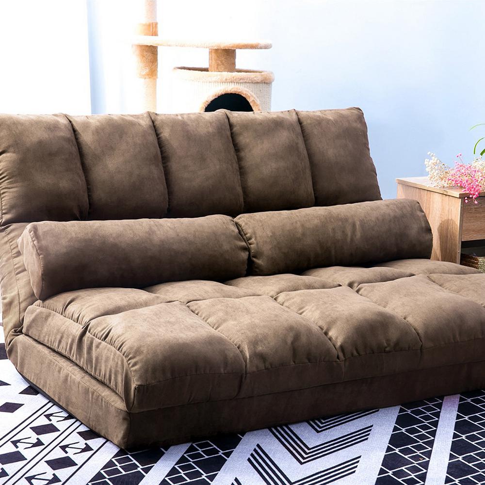 Boyel Living Brown Flip Floor Futons Sofa Chair Convertible