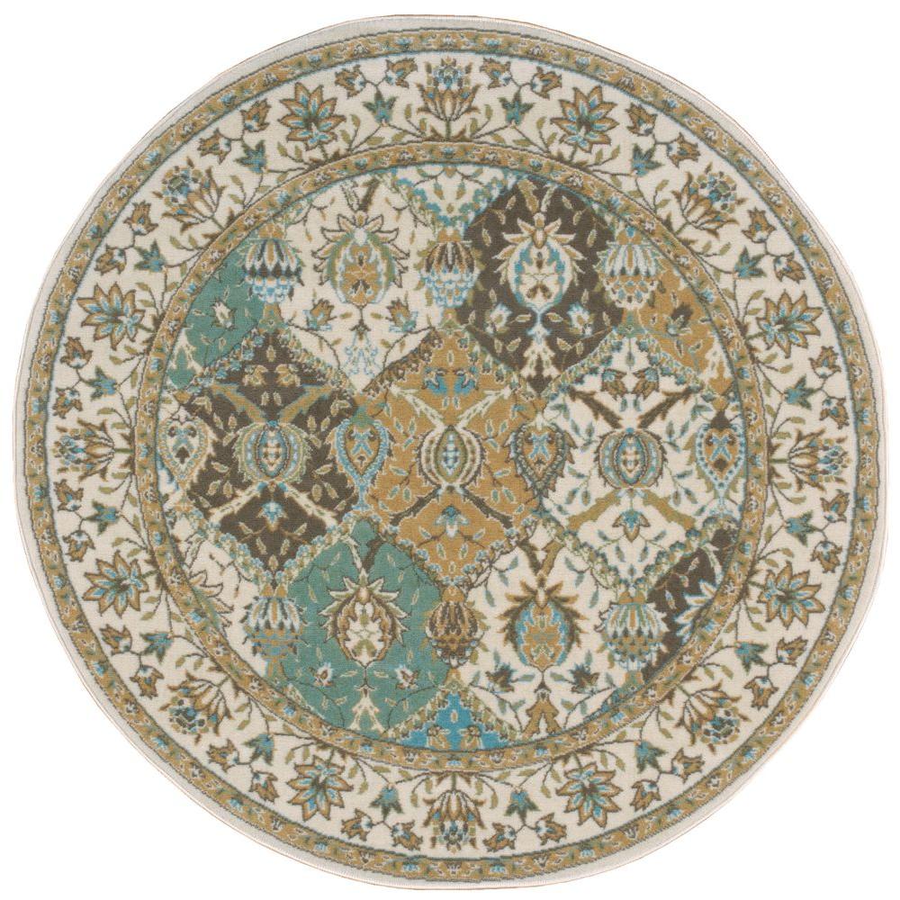 Lavish Home Brenton Stripe Black and White 5 ft. x 5 ft. Round Area Rug