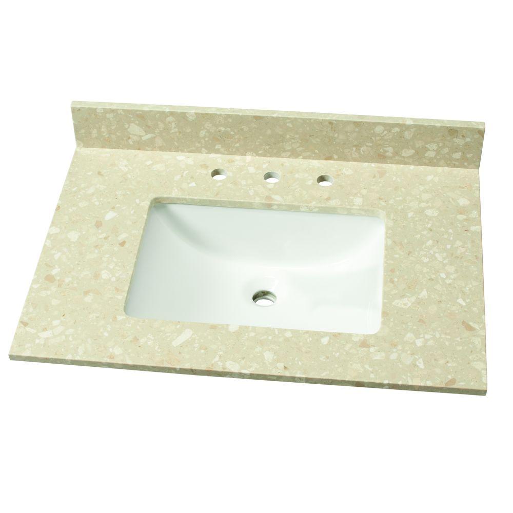 Home Decorators Collection 31 in. W Engineered Marble Single Vanity Top