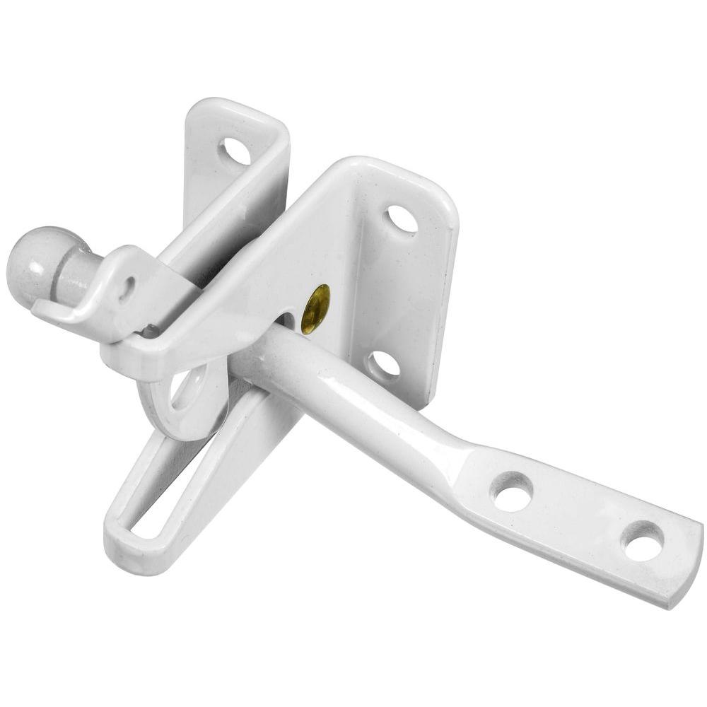 National Hardware White Automatic Gate Latch-V21 GATE LATCH WHT - The ...