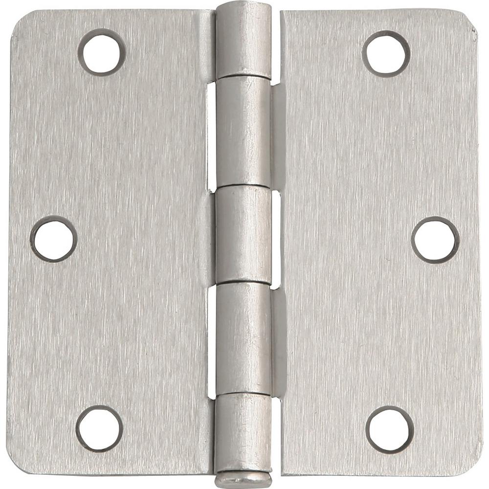 Design House 31/2 in. x 1/4 in. Radius Satin Nickel Door Hinge Value