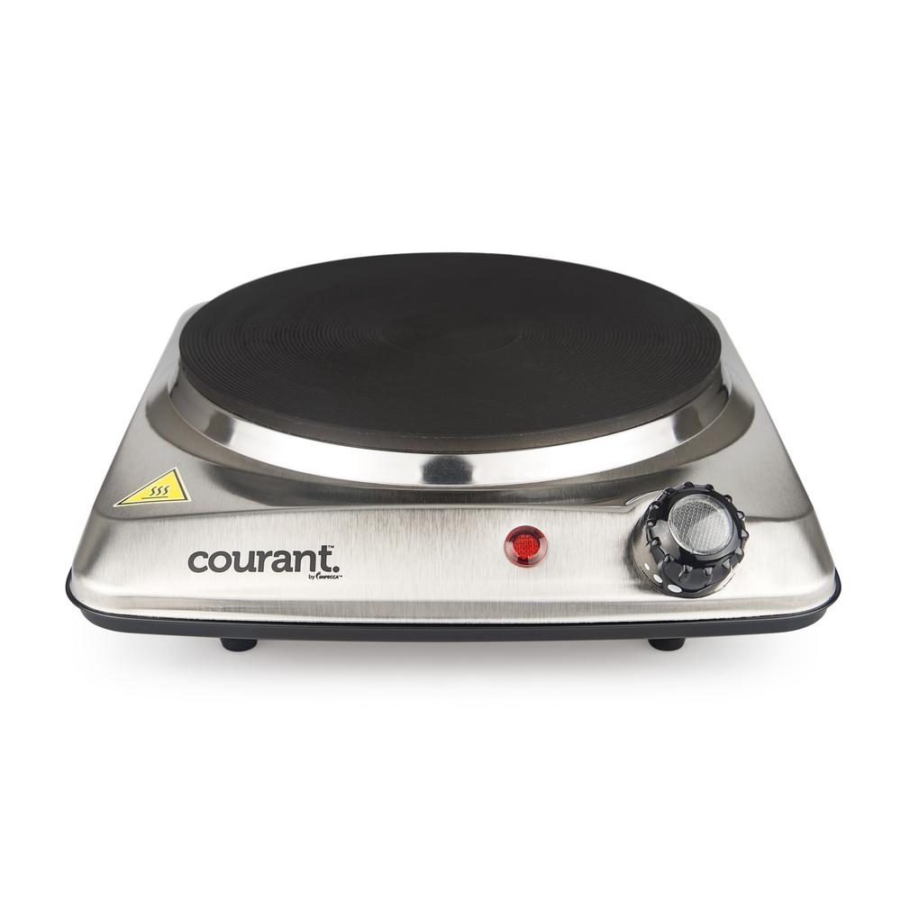 AROMA Single Burner 5.8 in. Black Diecast Hot Plate with Temperature