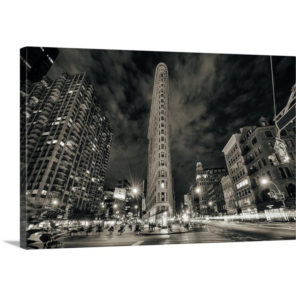 The Flatiron Building In Manhattan New York City After Dark By Scott Stulberg Canvas Wall Art