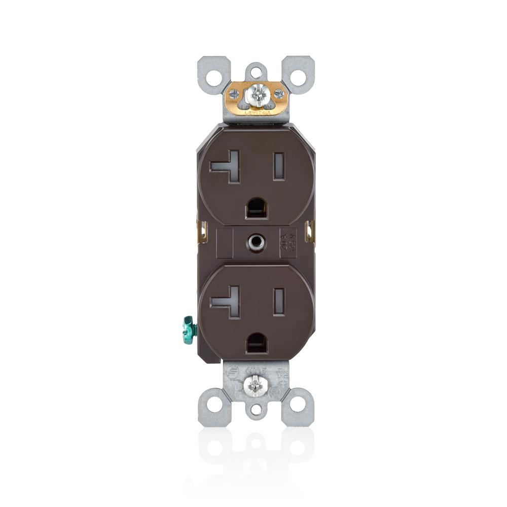 30 pc Decorator Duplex Receptacles 20 Amp Brown Self Grounding 20A Outlets