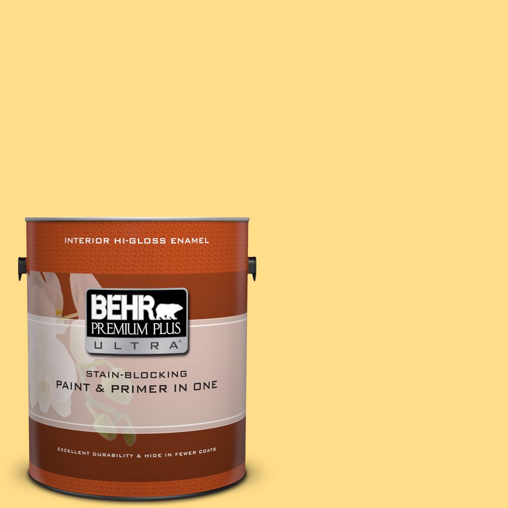 BEHR Premium Plus Ultra 1gal. BXC34 Mineral Yellow SemiGloss Enamel