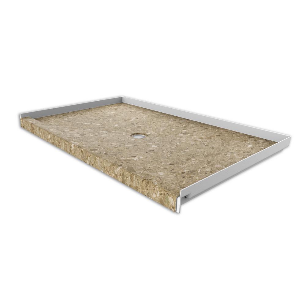 FlexStone 60 in. x 36 in. Single Threshold Shower Base with Center